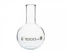 Yassi tubli 250 ml lik flakon, tor tomoq, borosilikat shisha