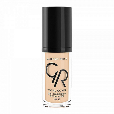 Тональный крем-корректор total cover 2in1 foundation & concealer №05-3366 Golden Rose:uz:Jami qoplama 2si 1da tonal krem ​​va konsiler №05-3366 Golden Rose