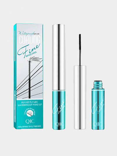 Тушь для ресниц Qic Fine Mascara, водостойкая, ультратонкая, удлиняющая