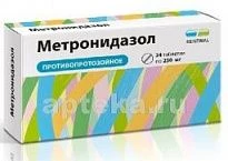 METRONIDAZOL 0,25 tabletkalari N24