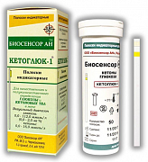 Тест полоски Кетоглюк-1 полоски индикаторные  (глюкозы, кетонов) №50