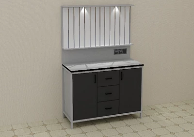 Стол лабораторный (титровальный) 1500*650*1800 мм:uz:Laboratoriya jadvali (titrlash) 1500*650*1800 mm