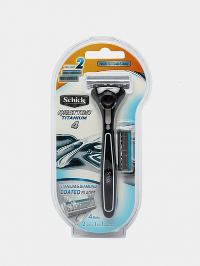 Бритвенный станок Schick Quattro Titanium Precision 4, 2 кассеты