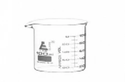 Стакан градуированный ASTM 600 мл с носиком, низкий, боросиликатное стекло:uz:ASTM 600ml bilan tugatilgan shisha, past, borosilikat shisha