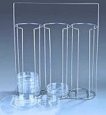 Носитель - штатив для чашек Петри:uz:Tashuvchi - Petri idishlari uchun raf