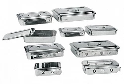 SKN011 / Stainless Steel  Sterilization Tray - Without holes: 300x200x45mm (нержавеющий медицинский бикс, в форме прямоугольника, без дырок)
