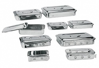 SKN011 / Stainless Steel  Sterilization Tray - Without holes: 300x200x45mm (нержавеющий медицинский бикс, в форме прямоугольника, без дырок)