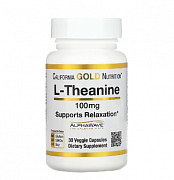 L-Theanine, AlphaWave bilan, Kaliforniya oltin oziqlanishi, 100 mg, 30 sabzavotli kapsulalar