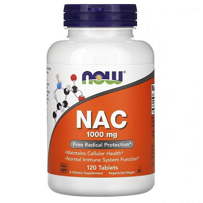 NOW Foods, NAC, 1000 мг, 120 таблеток:uz:NOW Foods, NAC, 1000 mg, 120 Tabletka